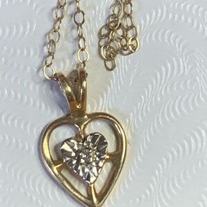 14kt gold Heart Pendant Necklace.